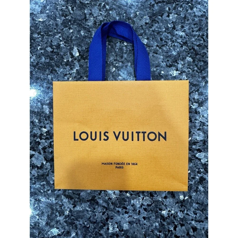 Louis Vuitton Authentic LV Orange Shopping Gift Bundle Empty Bag 23x18x10